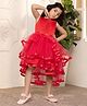 Toy Balloon Kids Sleeveless Lace Detailed High Low Dress - Coral