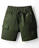 Ruff Cotton Woven Above Knee Length Solid Coloured Bermuda Short With Side Pockets - Olive Green