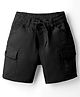 Ruff Cotton Woven Above Knee Length Solid Coloured Bermuda Short With Side Pockets - Black