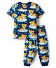 Babyhug Cotton Knit Half Sleeves Co-Ord Night Suit With Animal  Print - Navy Blue