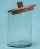 Ireka Homes Twist Glass Canister with Acacia Wood Lid