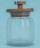 Ireka Homes Ripple Glass Jar with Acacia Wood Lid & Resin Knob with a capacity of 600ml.