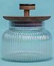 Ireka Homes Gleam Glass Jar with Acacia Wood Lid & Resin Knob with a capacity of 980ml.