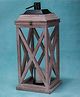 Ireka Homes Selena Acacia Wood Lantern with Glass