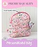 Rosada Princess DIY Personalised Kids Backpack, Free Alphabet Name Kit & Matching Keychain White - Medium(11 Inches)