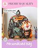 Rosada Height 13 Inches Jungle DIY Personalised Kids Backpack | Waterproof | Free Alphabet Name Kit & Matching Keychain | For School & Travel |Dark Green - Large