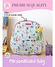 Rosada 10 Inches Ice-cream DIY Personalised Kids Backpack | Waterproof | Free Alphabet Name Kit & Matching Keychain | For School & Travel | Soft Blue - Small