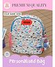 Rosada Height 13 Inches Aeroplane DIY Personalised Kids Backpack | Waterproof | Free Alphabet Name Kit & Matching Keychain | For School & Travel | White - Large