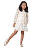 Under Fourteen Only Full Puffed Sleeves Floral Printed Dress - White