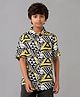 Under Fourteen Only Rayon Half Sleeves Abstract Printed Shirt - Yellow