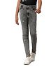 Under Fourteen Only Floral Embroidered Denim Jeans - Black