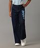 Under Fourteen Only Woohoo Text Printed Palazzo - Navy Blue