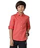 Under Fourteen Only Cotton Woven Half Sleeves Abstract Printed Shirt - Red