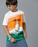 Under Fourteen Only Independence Theme Half Sleeves I Love India Text Printed Tee - White