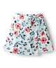 CrayonFlakes Rayon Floral Printed Bow Applique Detailed Skort - Off White