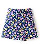 CrayonFlakes Rayon Floral Printed Bow Applique Detailed Skort - Navy Blue