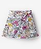 CrayonFlakes Rayon Woven Floral Printed Skort - Off White & Pink