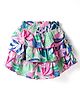 CrayonFlakes Rayon Woven Floral & Leaves Printed Layered Skirt - Off White Pink & Blue