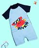 Kiddopanti Half Raglan Sleeves Crab Printed Swimsuit - Navy Blue