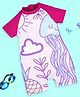 Kiddopanti Half Raglan Sleeves Jelly Fish Printed Swimsuit - Hot Pink