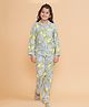 Piccolo Cotton Woven Full Sleeves Floral & Lemon Printed Coordinating Night Suit With Flip Flop Set - Blue