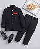 Jeet Ethnics Full Sleeves Solid Jodhpuri Coat & Pant Set - Black