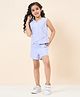 StyloBug Cotton Sleeveless Striped Top & Coordinating Shorts Set - Blue