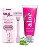 Hyuman SilkShave Body Razor 1 Unit Combo Pure Aloe Vera Gel (100ml)  Ultimate Skin Care & Hair Removal, For Women