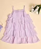 StyloBug Sleeveless Solid Layered Dress - Lavender