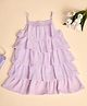 StyloBug Sleeveless Solid Layered Dress - Lavender