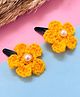 Little Peas Set Of 2 Pearl Embellished Flower Designed Hair Clips - Yellow