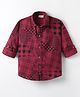 Rikidoos Ful Sleeves Checked Shirt - Maroon