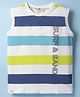 Ollypop Sinker Knit Sleeveless Tank T-Shirt with Stripes - Navy Blue & Green