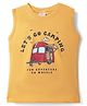 Ollypop Sinker Knit Sleeveless Tank T-Shirt with Legs Go Camping Text Print - Yellow