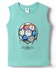 Ollypop Sinker Knit Sleeveless Tank T-Shirt with Soccer Theme Print - Sea Green