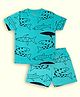 Lil' Roos Cotton Knit Half Sleeves Fish Printed Coordinating Tee & Shorts Set - Radiant Blue