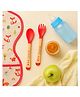 AEREX BPA Free Heat Sensitive Feeding Spoons Set | Temperature Sensing Spoons | Silicone Spoon Set | Food Grade PP Kids Spoon with Soft Silicone Tip (Red)