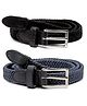 Stol'n Set Of 2 Cable Knit Designed Belts - Black & Blue