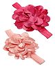 Stol'n Set Of 2 Floral Applique Detailed Headbands - Light & Dark Pink