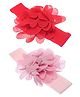 Stol'n Set Of 2 Floral Applique Detailed Headband - Red & Pink
