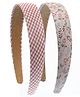 Stol'n Set Of 2 Floral Designed & Checked Hair Bands - Pink