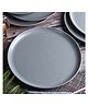 VONCASA Melamine Round Serving Full Dinner Plates Set for Kitchen with Hammered Design Set of 6 Grey