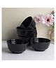 VONCASA  Soup Bowl, Hammered, Melamine, Black, Set of 6 - 300 ml