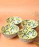 VONCASA Ceramic Geometry Design Bowl Set Of 4  280 ml - Yellow