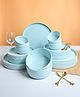 VONCASA Melamine Minto Blue Sparkle 20 Piece Dinner Set - Light Blue