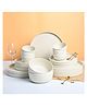 VONCASA Melamine Minto Cream Sparkle Sparkle 20 Piece Dinner Set - Cream