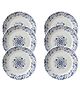VONCASA Melamine Glossy Floral Quarter Plates (Set Of 6)