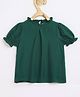 Chuppan Chupai Rayon Half Puffed Sleeves Solid Top - Green
