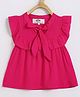Chuppan Chupai Rayon Sleeveless Bow Tie Up Detailed Peplum Top - Fuchsia