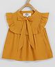 Chuppan Chupai Rayon Sleeveless Bow Tie Up Detailed Peplum Top - Mustard